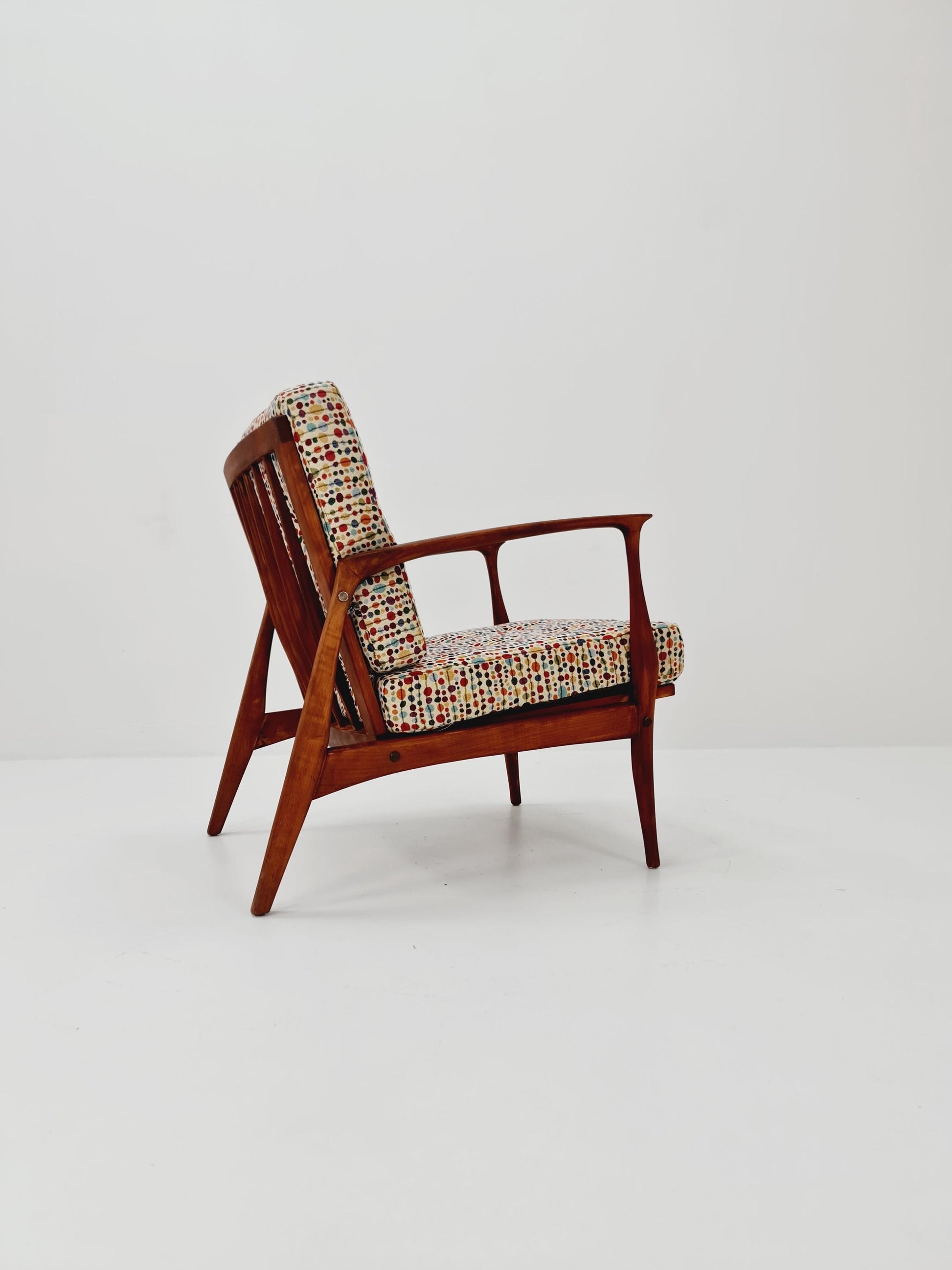 Mid-century German lounge armchair cherry wood , 1960s