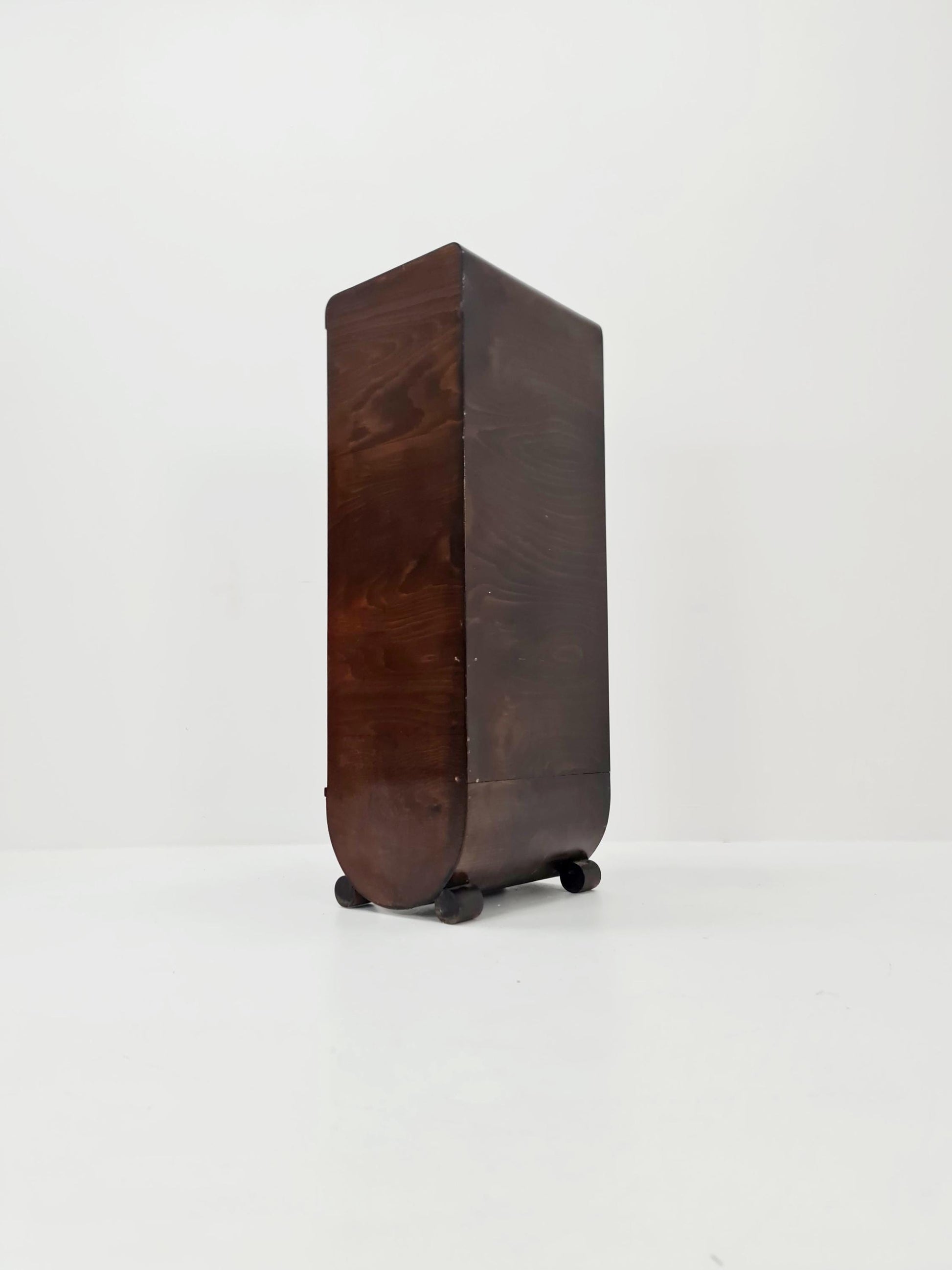 Mid century German roll document cabinet in Wood by Ekawerk Büro Möbel , 1950s