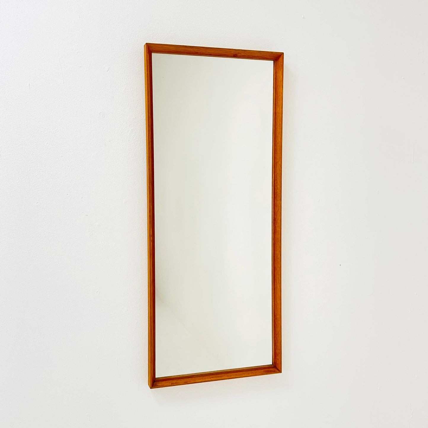 Oak Swedish mid-century Modern wall-mounted mirror 1960s
