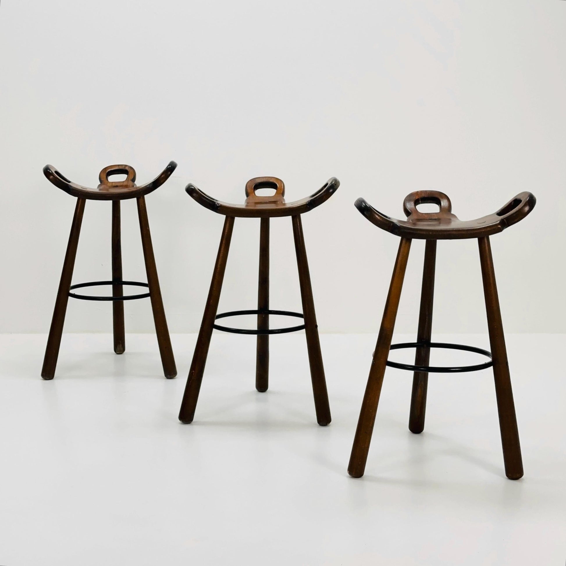 1 of 3 Mid-Century Brutalist Bar Stools, 1960s,