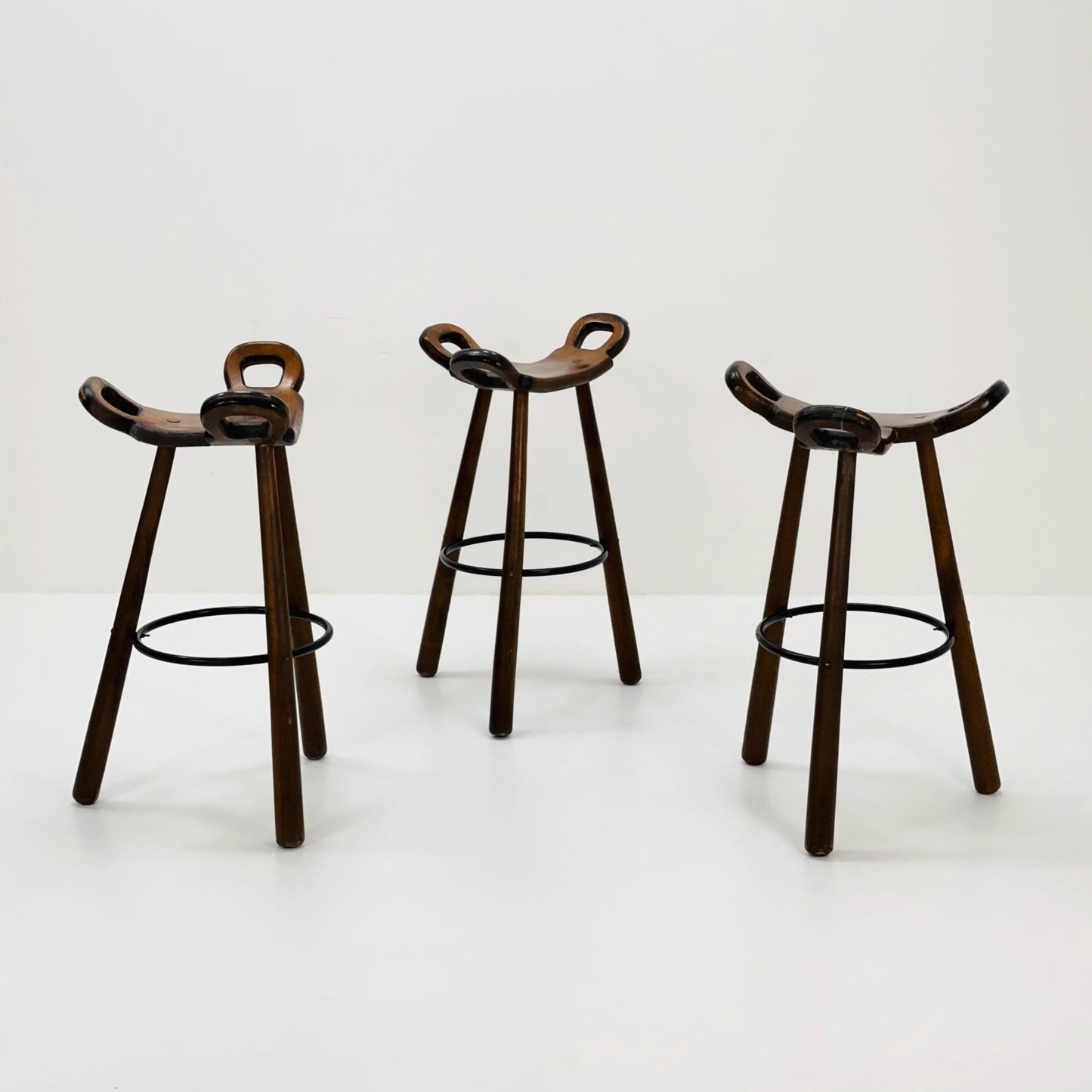 1 of 3 Mid-Century Brutalist Bar Stools, 1960s,