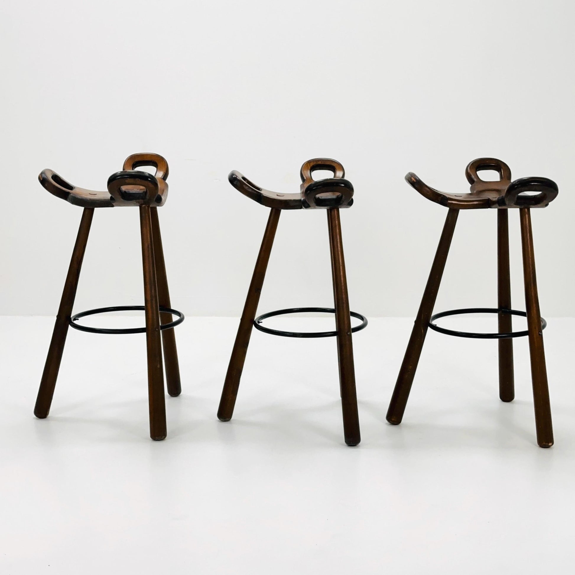 1 of 3 Mid-Century Brutalist Bar Stools, 1960s,
