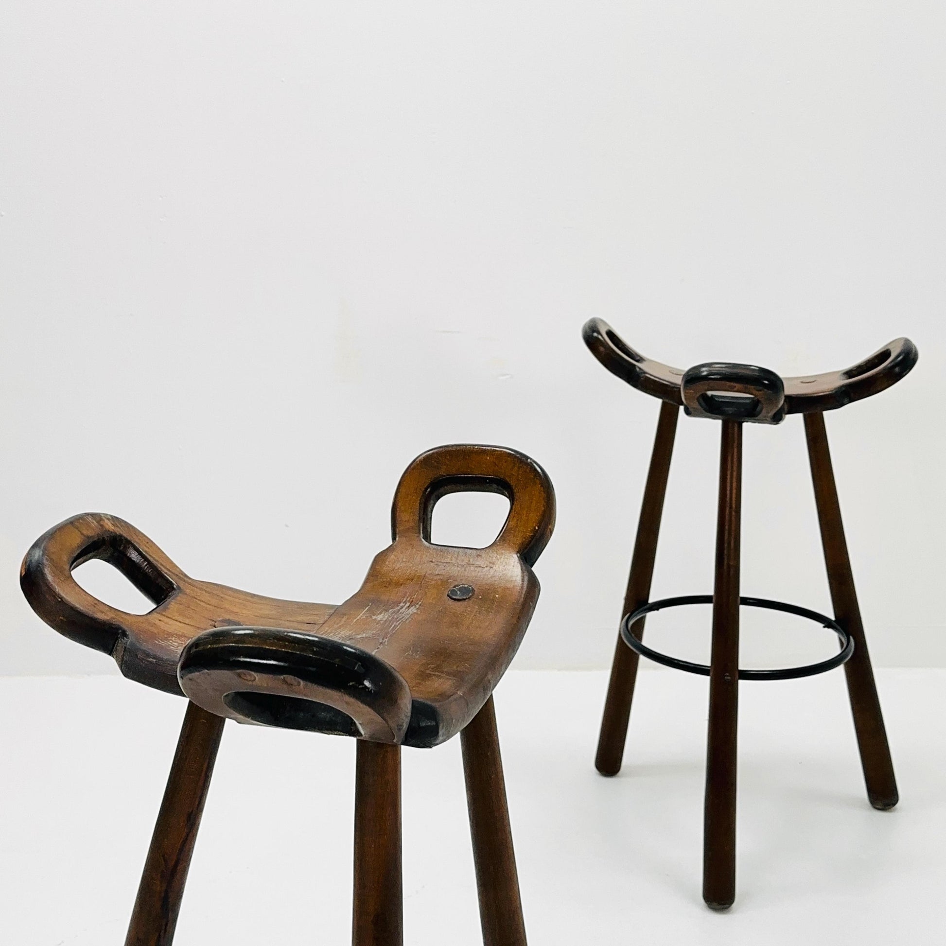 1 of 3 Mid-Century Brutalist Bar Stools, 1960s,