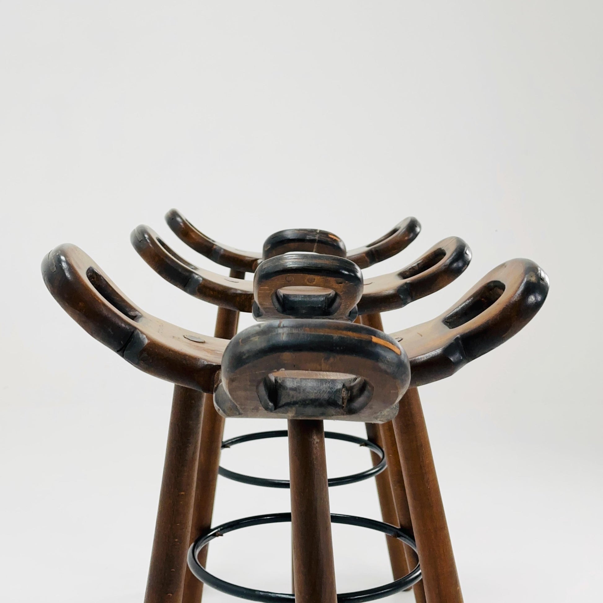 1 of 3 Mid-Century Brutalist Bar Stools, 1960s,