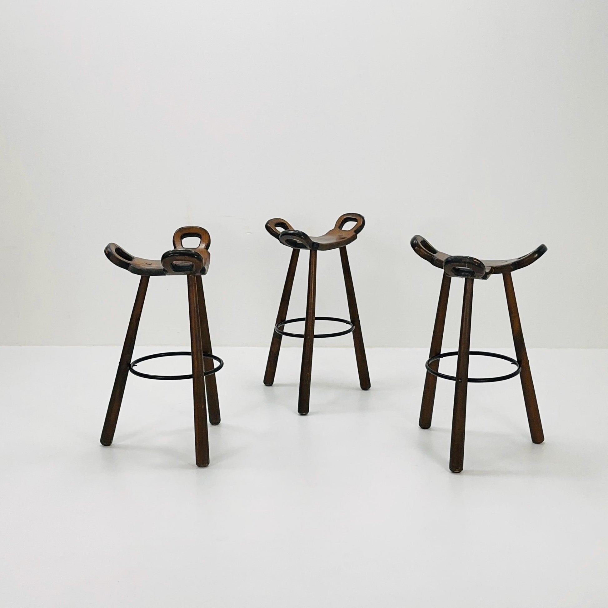 1 of 3 Mid-Century Brutalist Bar Stools, 1960s,