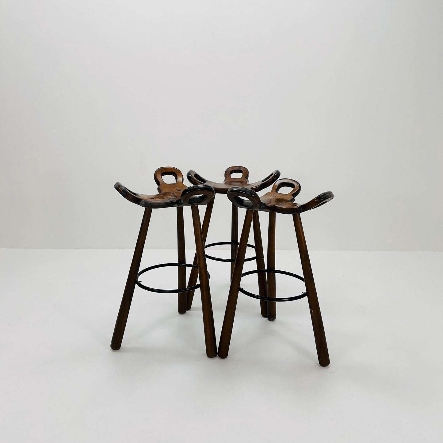 1 of 3 Mid-Century Brutalist Bar Stools, 1960s,