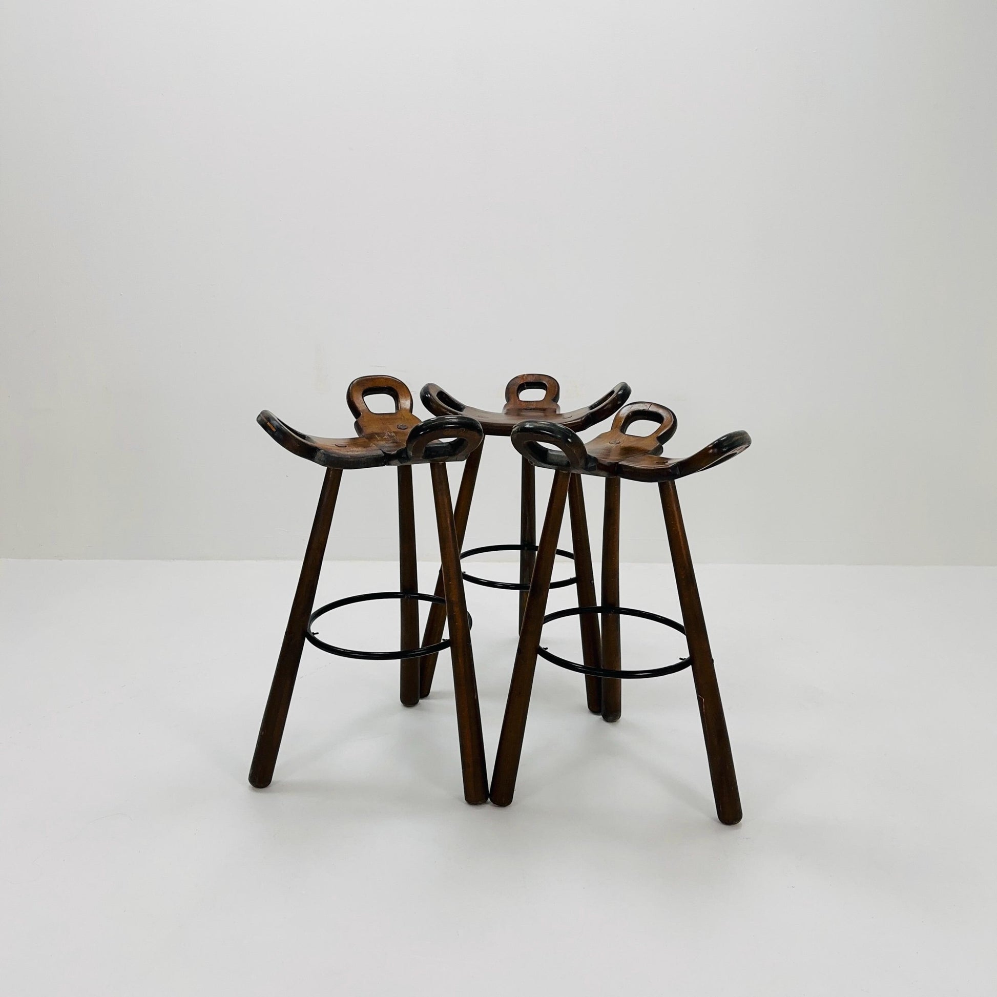 1 of 3 Mid-Century Brutalist Bar Stools, 1960s,