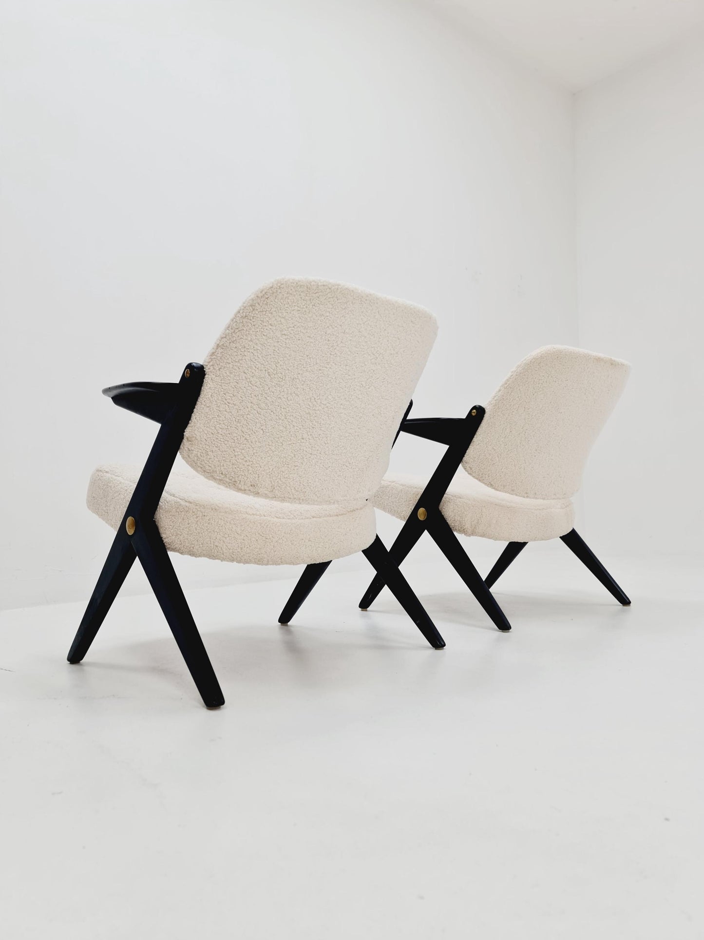 Swedish Midcentury Teddy Fabric armchair Triva by Bengt Ruda for Nordiska Kompaniet, 1960s, set of 2