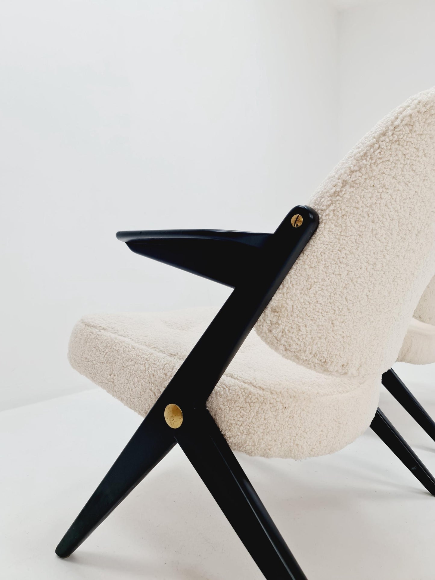 Swedish Midcentury Teddy Fabric armchair Triva by Bengt Ruda for Nordiska Kompaniet, 1960s, set of 2