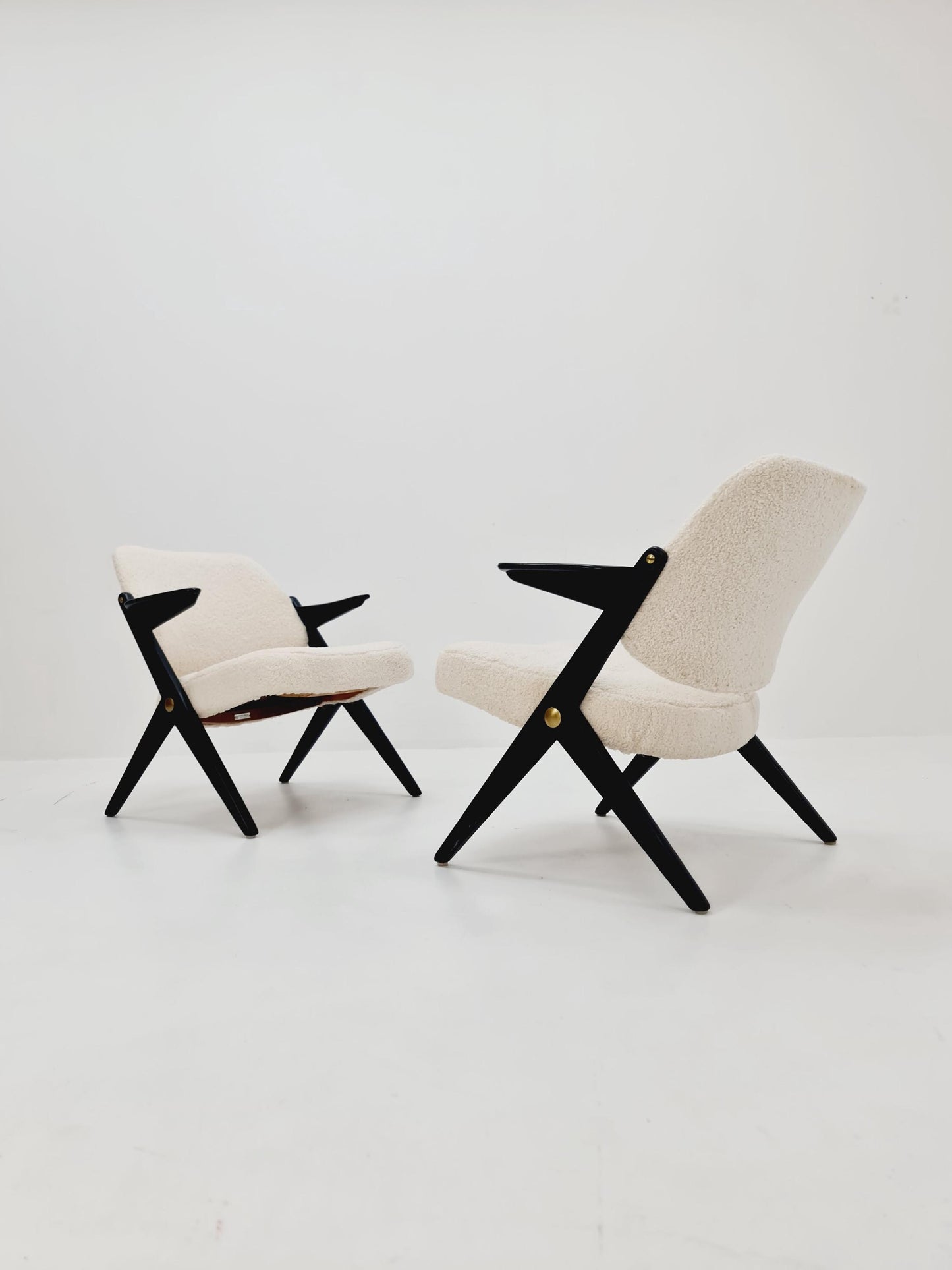 Swedish Midcentury Teddy Fabric armchair Triva by Bengt Ruda for Nordiska Kompaniet, 1960s, set of 2
