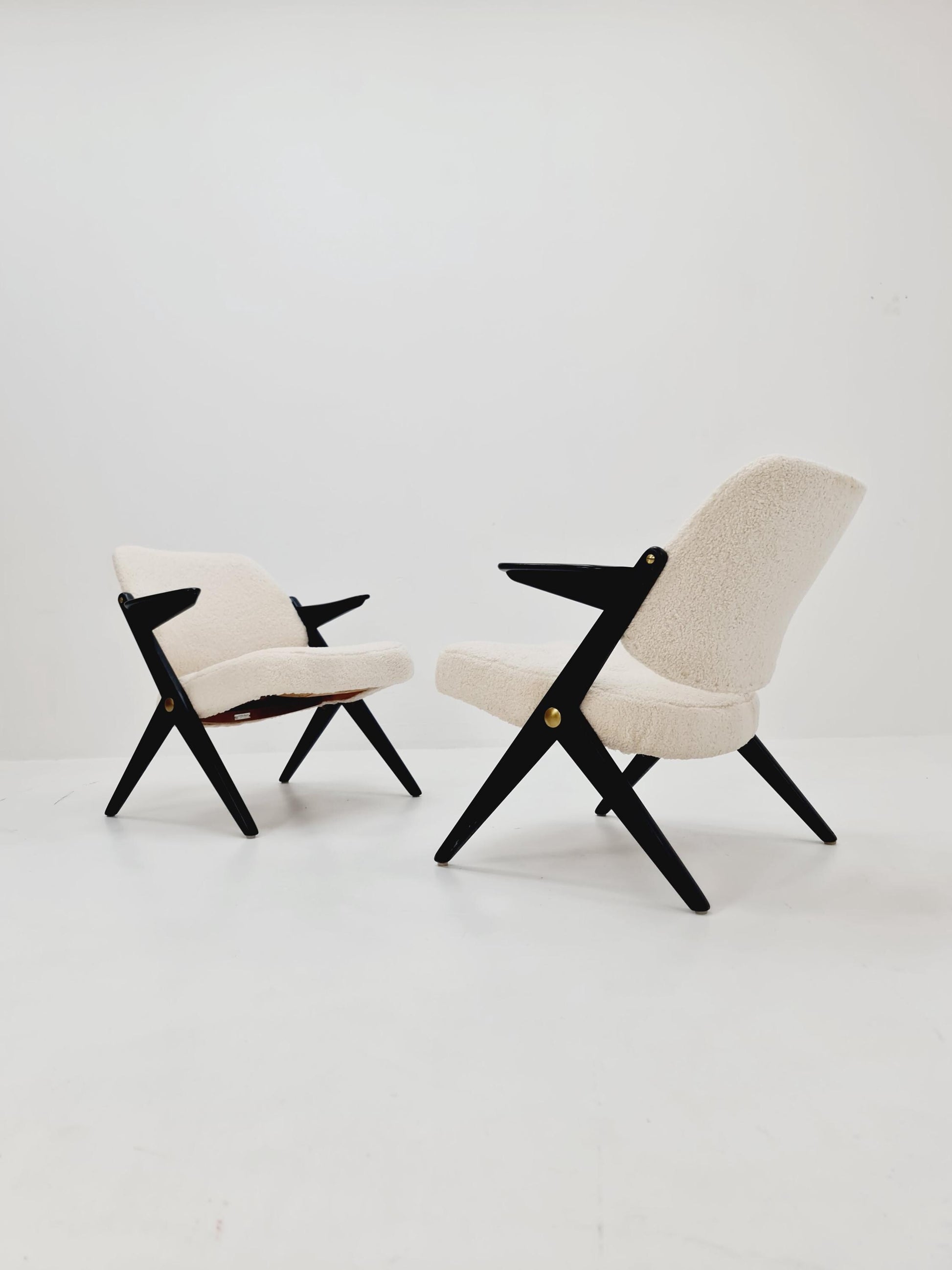 Swedish Midcentury Teddy Fabric armchair Triva by Bengt Ruda for Nordiska Kompaniet, 1960s, set of 2