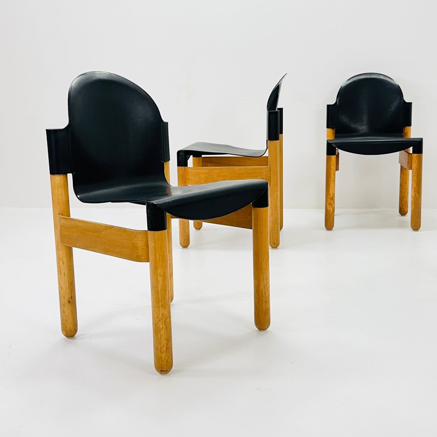 Set of 4 mid century dining chairs "Flex" by Gerd Lange for Thonet, 1970s West Germany