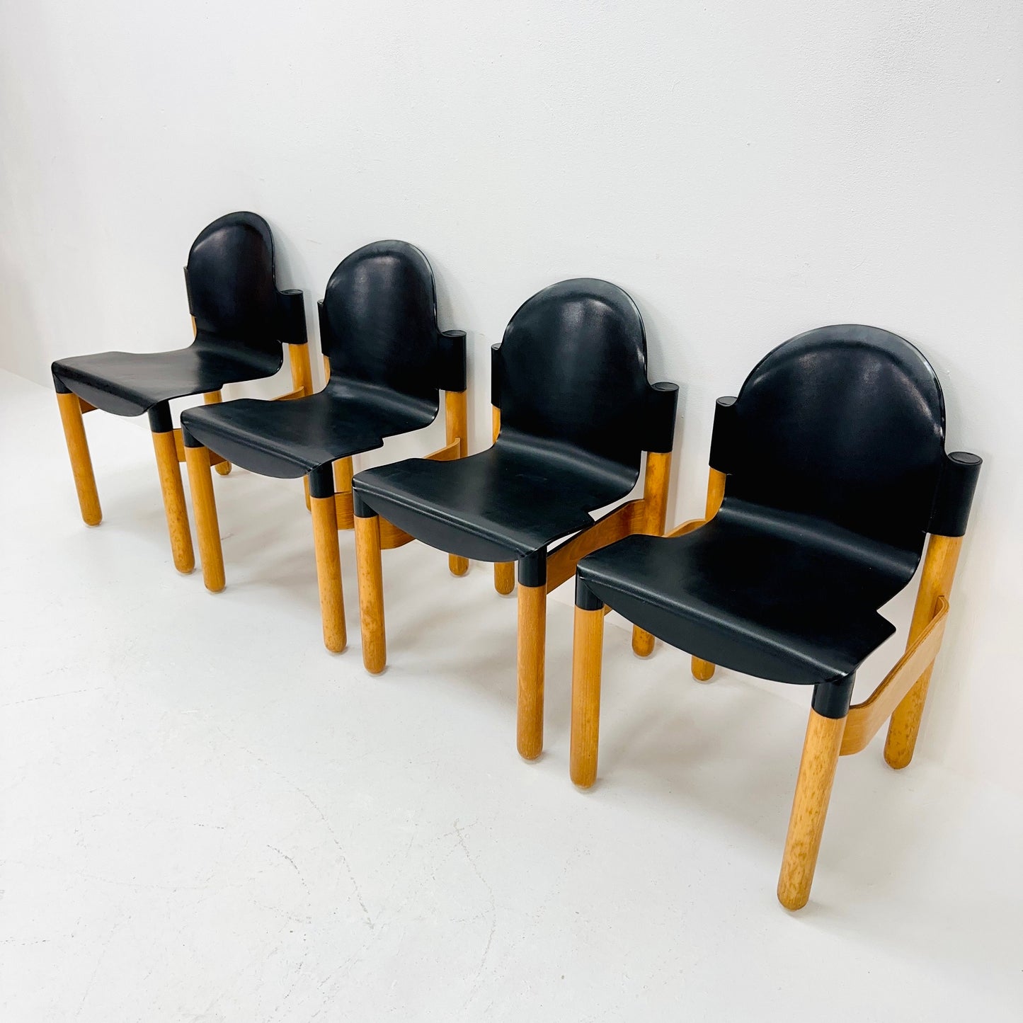 Set of 4 mid century dining chairs "Flex" by Gerd Lange for Thonet, 1970s West Germany