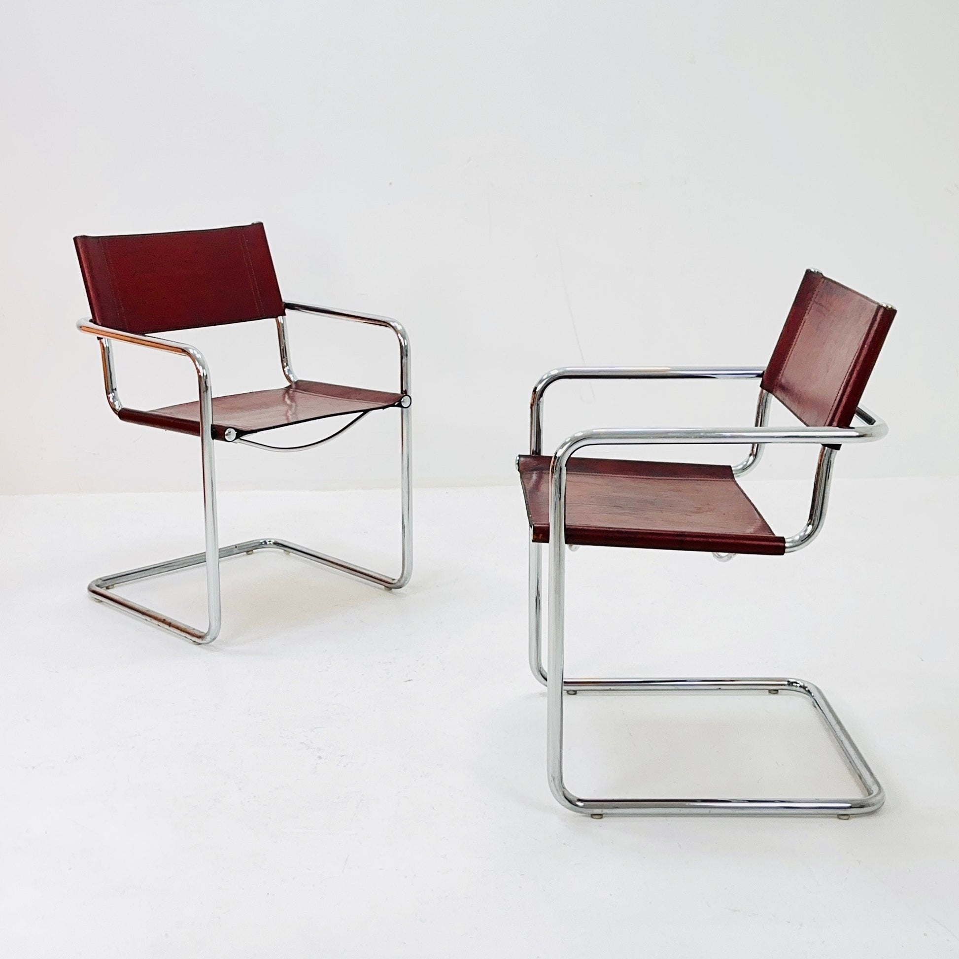 set of 2 Mid century Model MG5 Centro Studi desk chair by Mart Stam & Marcel Breuer for Matteo Grassi, 1970s
