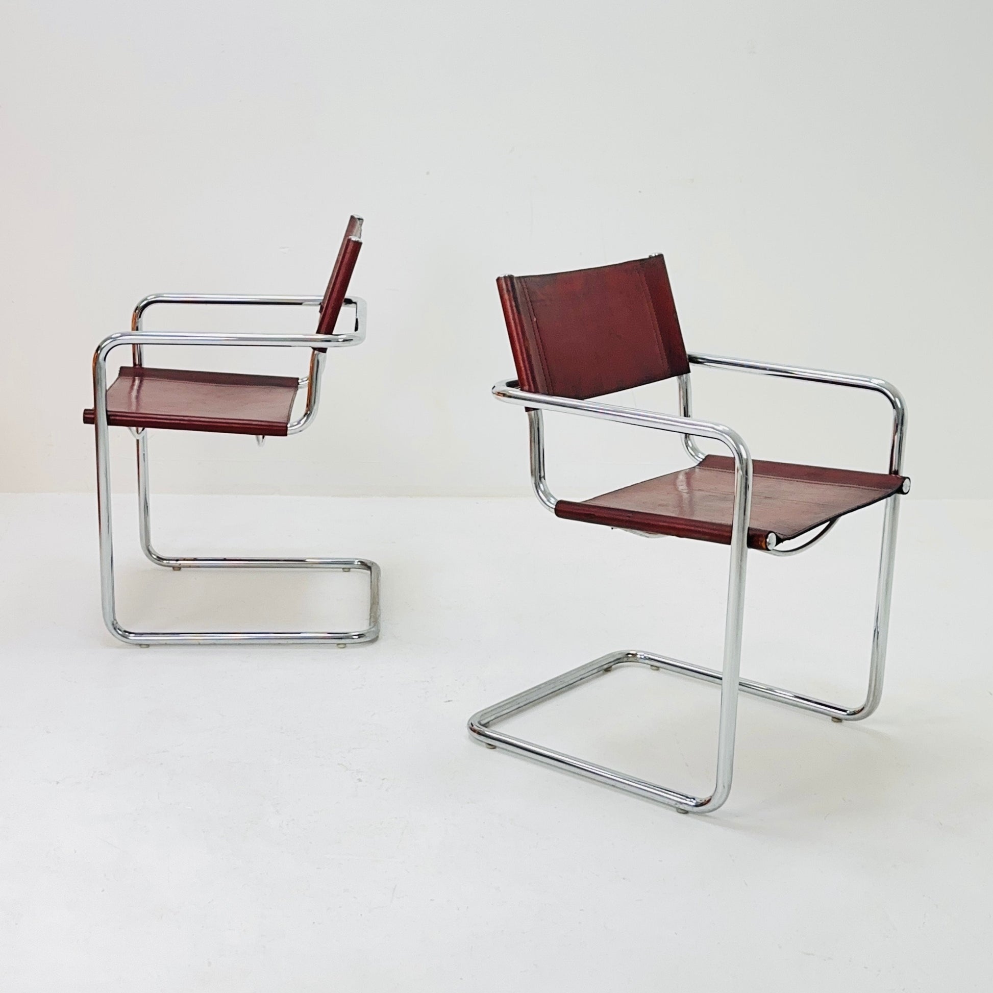 set of 2 Mid century Model MG5 Centro Studi desk chair by Mart Stam & Marcel Breuer for Matteo Grassi, 1970s