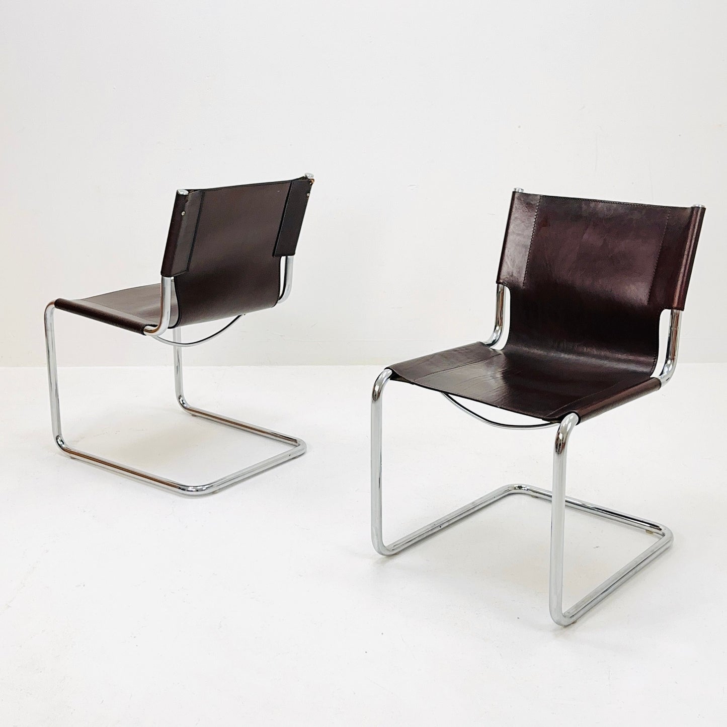 set of 2 Mid-Century Vintage S33 Chair by Mart Stam & Marcel Breuer for Matteo grassi 1980s Italy