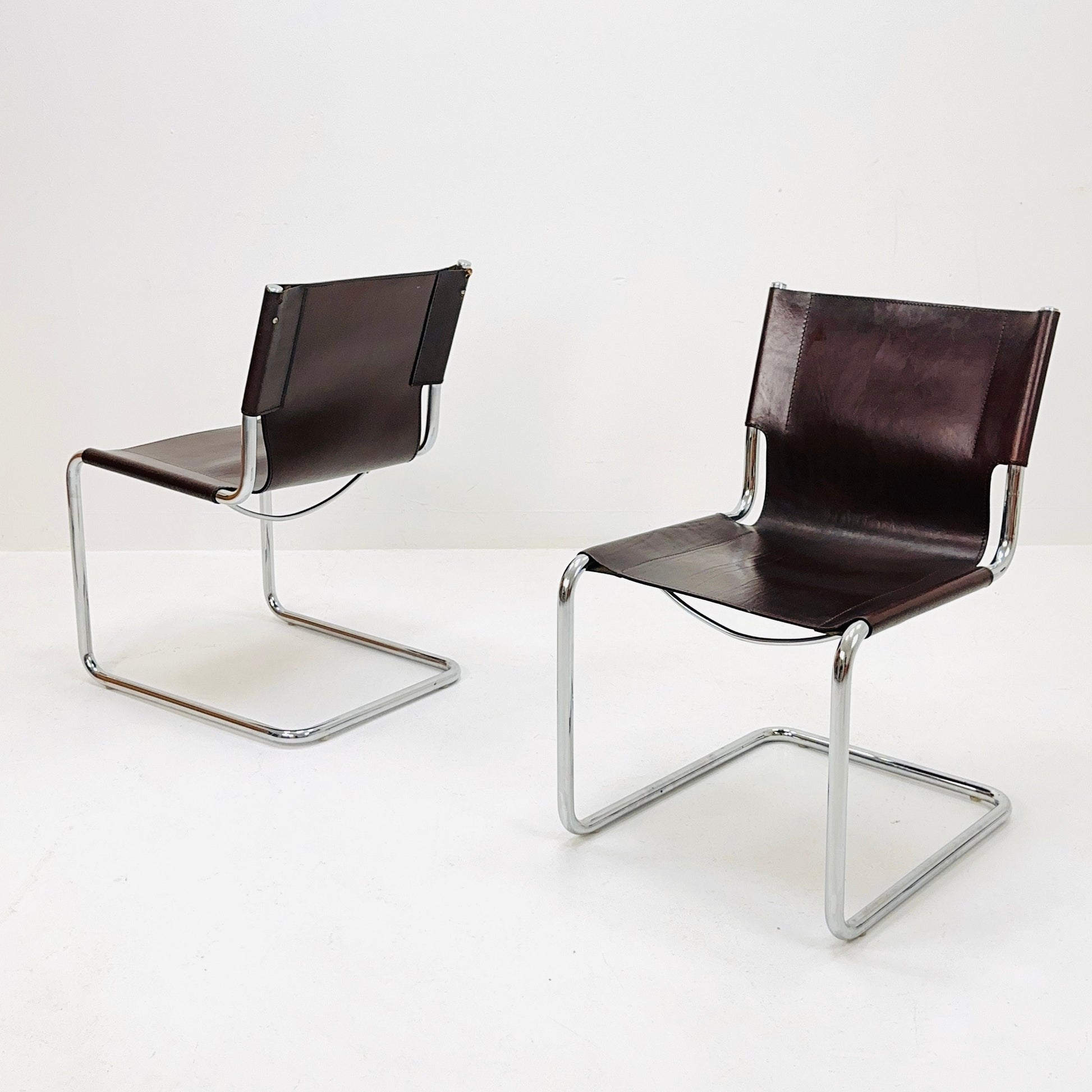 set of 2 Mid-Century Vintage S33 Chair by Mart Stam & Marcel Breuer for Matteo grassi 1980s Italy