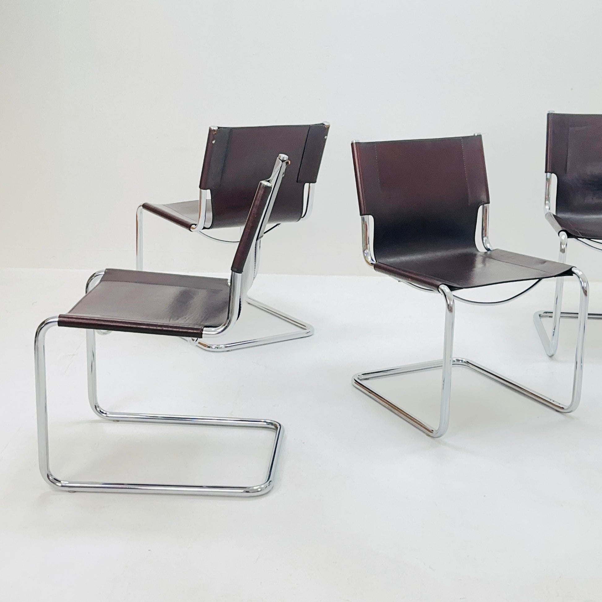 Set of 6 Mid-Century Vintage S33 Chair by Mart Stam & Marcel Breuer for Matteo grassi 1980s Italy