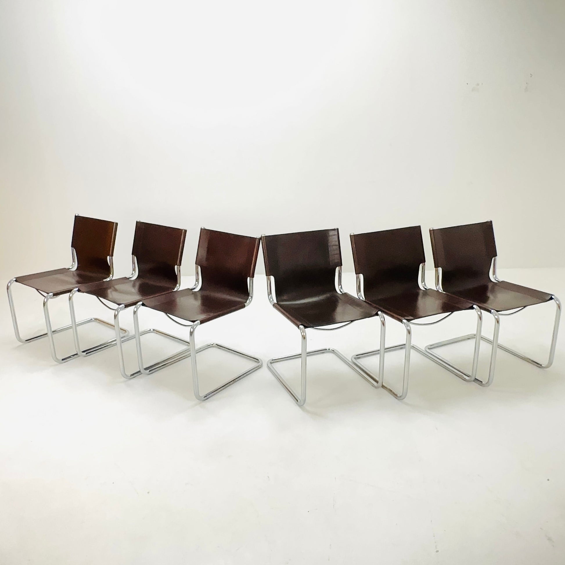 Set of 6 Mid-Century Vintage S33 Chair by Mart Stam & Marcel Breuer for Matteo grassi 1980s Italy
