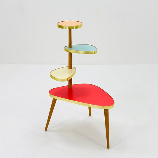 BIG German Plant Stand, Colorful Vintage Mid-Century Minimalist Indoor Plant Stand Side Table Retro flower table