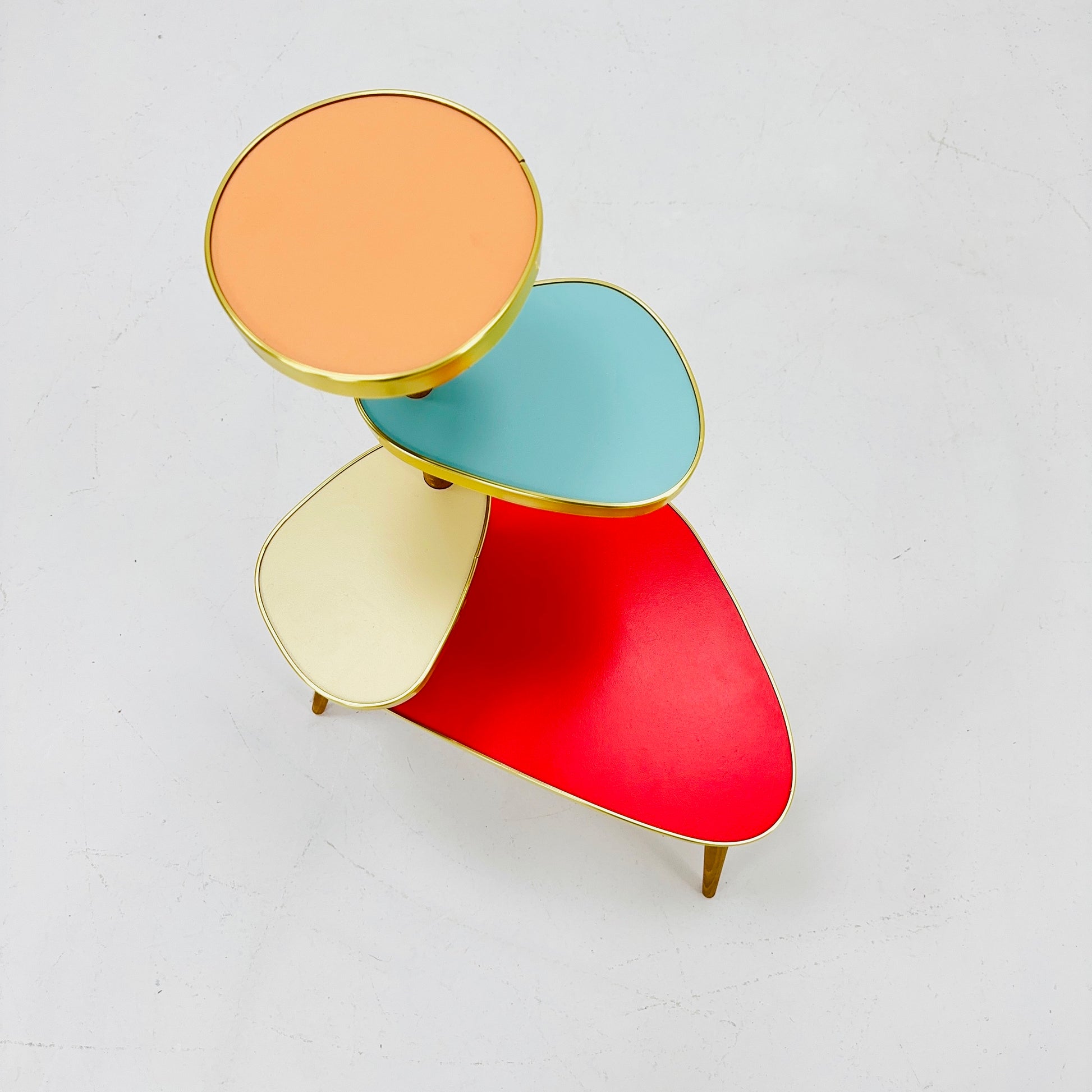 BIG German Plant Stand, Colorful Vintage Mid-Century Minimalist Indoor Plant Stand Side Table Retro flower table