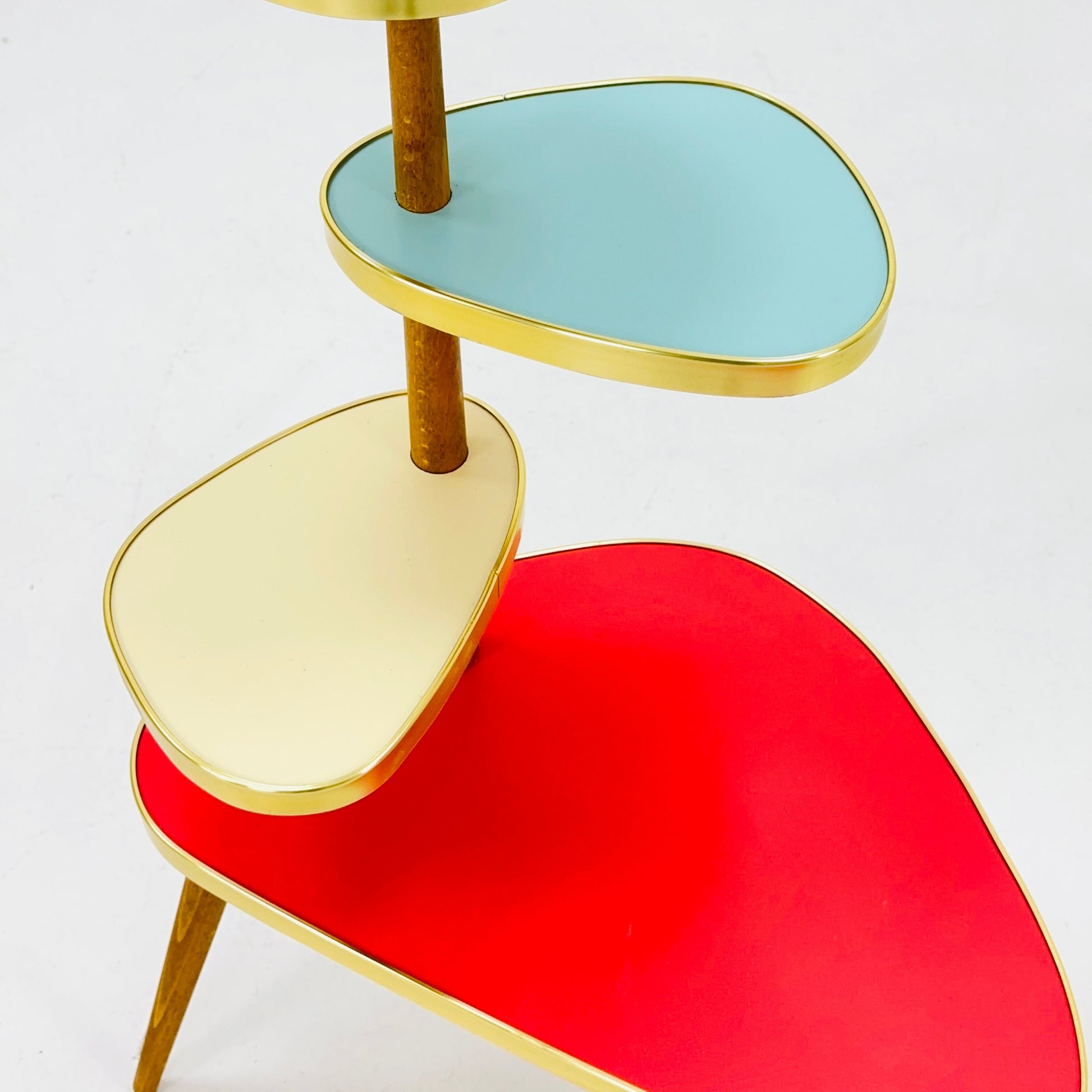 BIG German Plant Stand, Colorful Vintage Mid-Century Minimalist Indoor Plant Stand Side Table Retro flower table