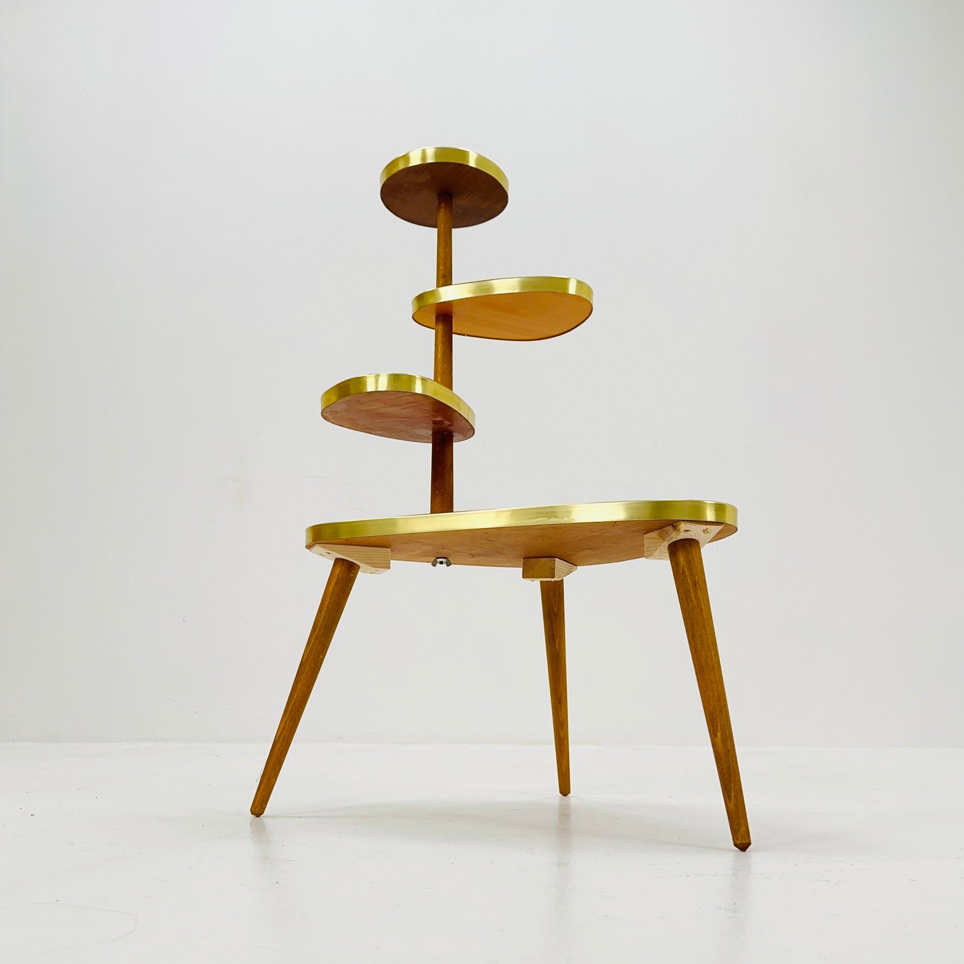 BIG German Plant Stand, Colorful Vintage Mid-Century Minimalist Indoor Plant Stand Side Table Retro flower table