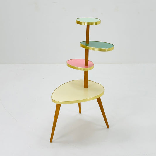 BIG German Plant Stand, Colorful Vintage Mid-Century Minimalist Indoor Plant Stand Side Table Retro flower table
