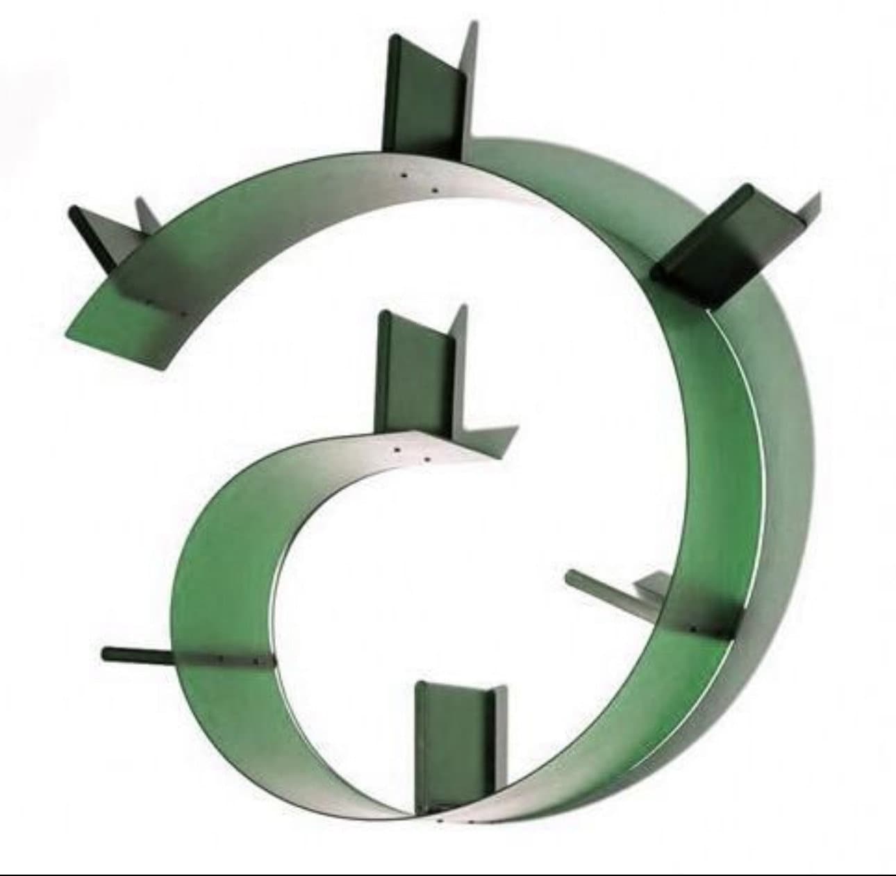 Space age / Wall Units / shelving unite Bookworm dark green bookshelf by Ron Arad for Kartell, Italy