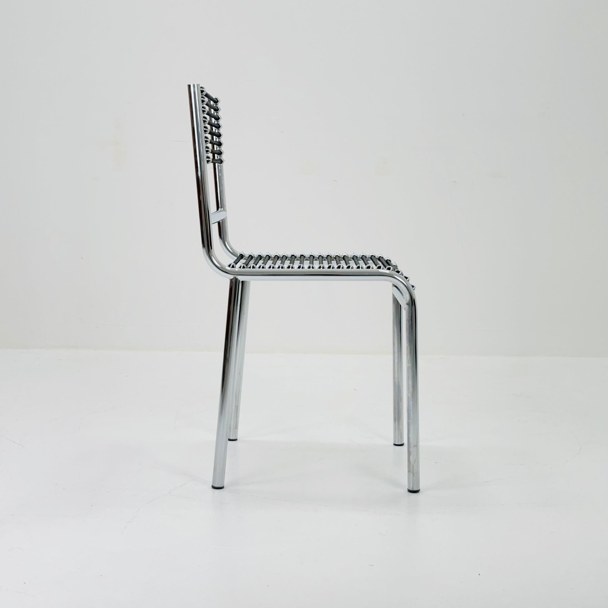 Mid century steel René Herbst 'Sandows' Side chair france 1970s