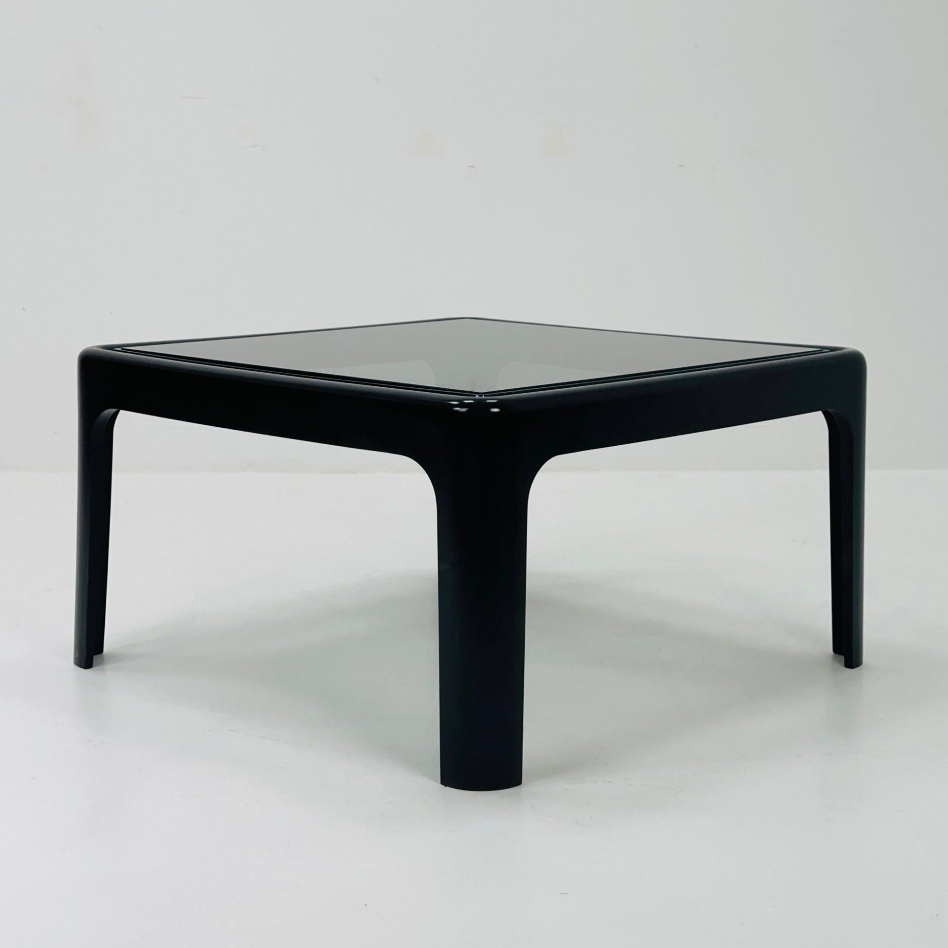 Mid-Century Space Age green smoked glass coffee table by Peter Ghyczy for Horn Collection, 1960s