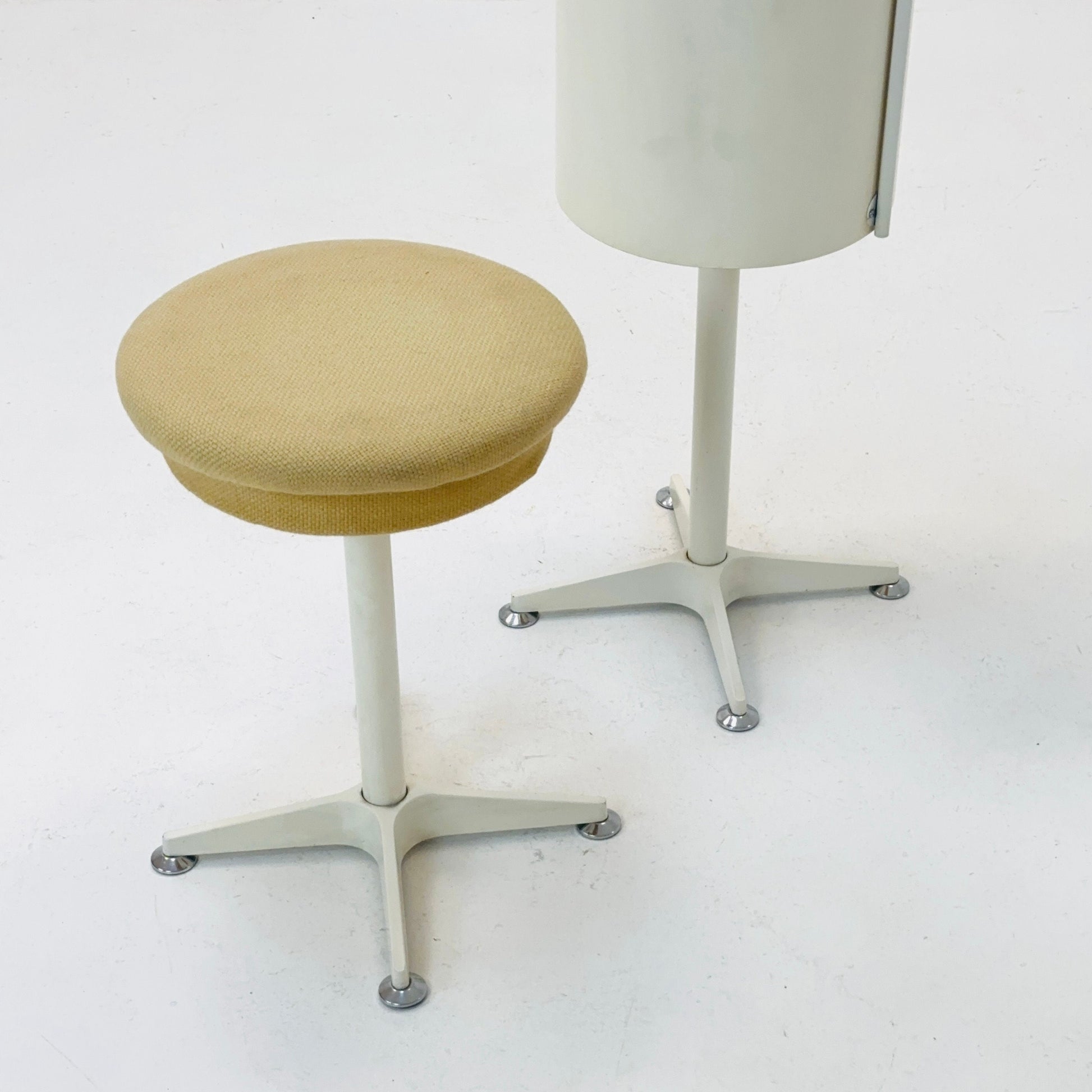 mid century white vanity / make up table - stool by Bremshey & Co. Germany 1960s