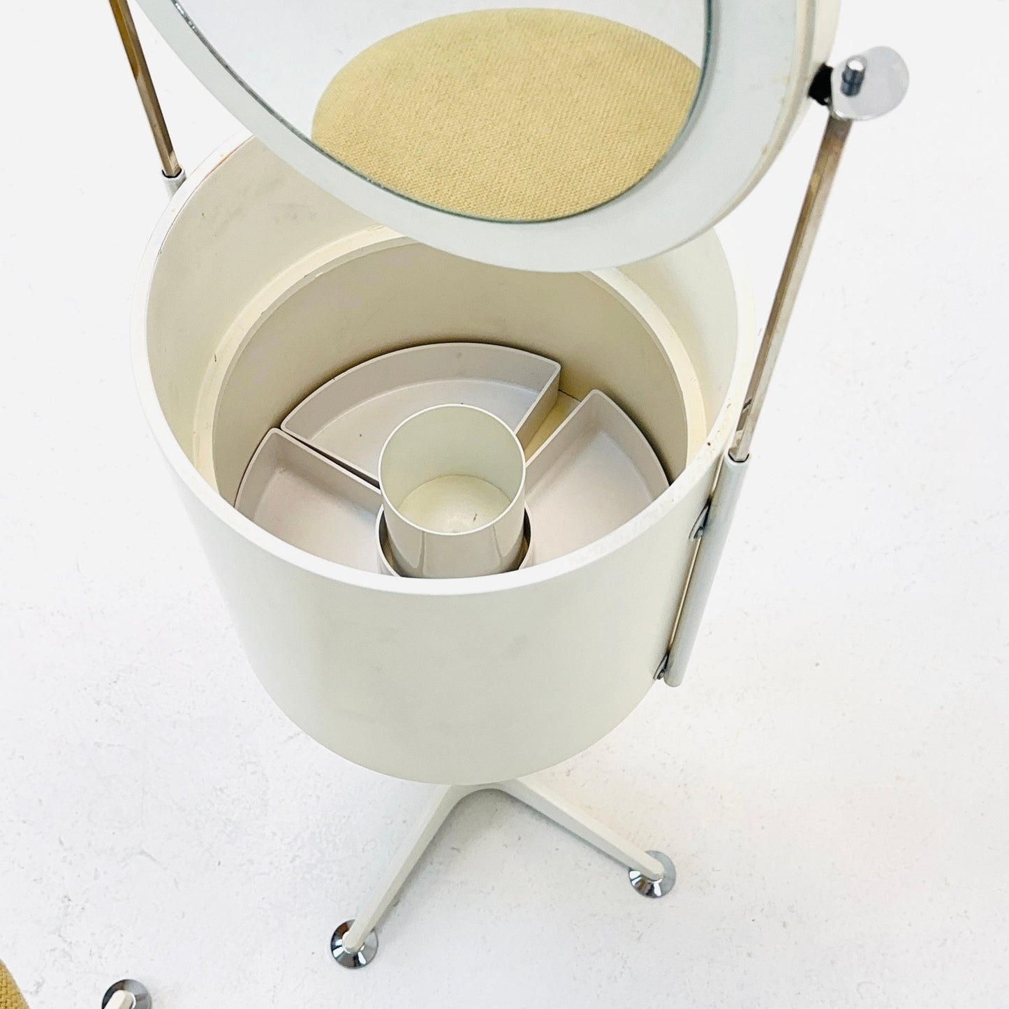 mid century white vanity / make up table - stool by Bremshey & Co. Germany 1960s