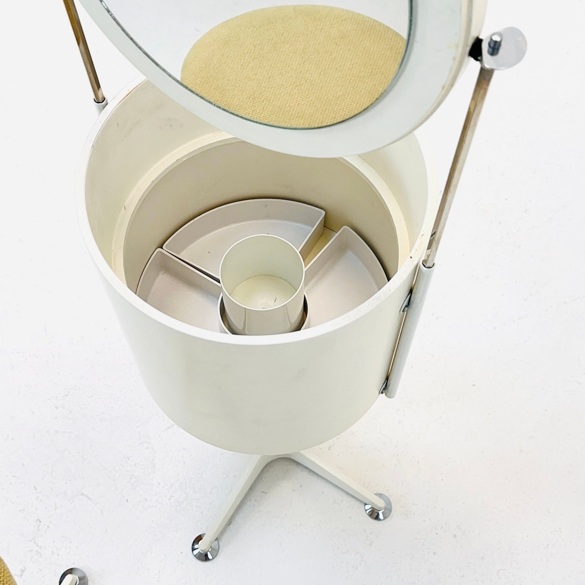 mid century white vanity / make up table - stool by Bremshey & Co. Germany 1960s