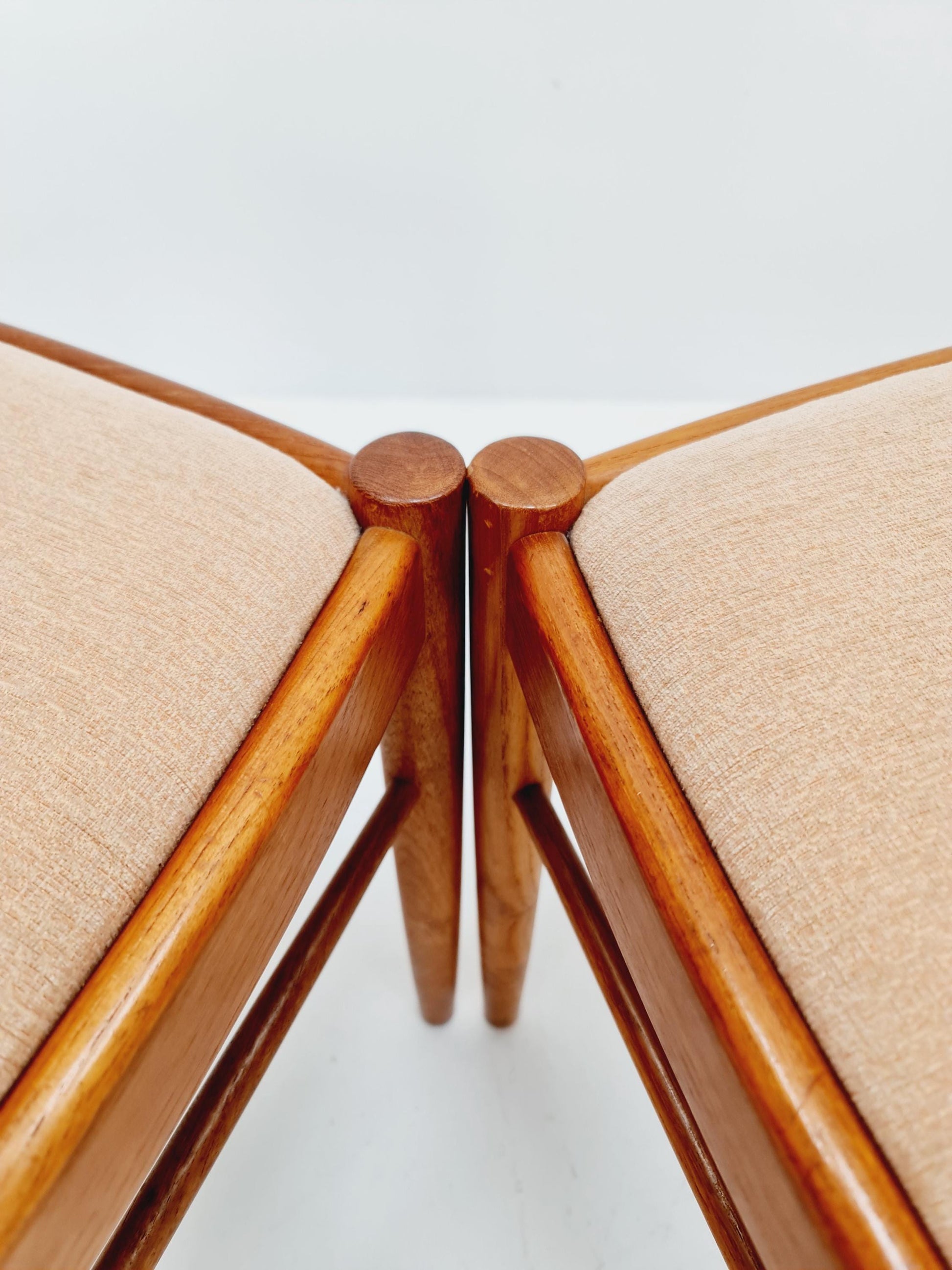 Danish teak Original fabric dining chairs by H. W. Klein for Bramin, 1960s, set of 4