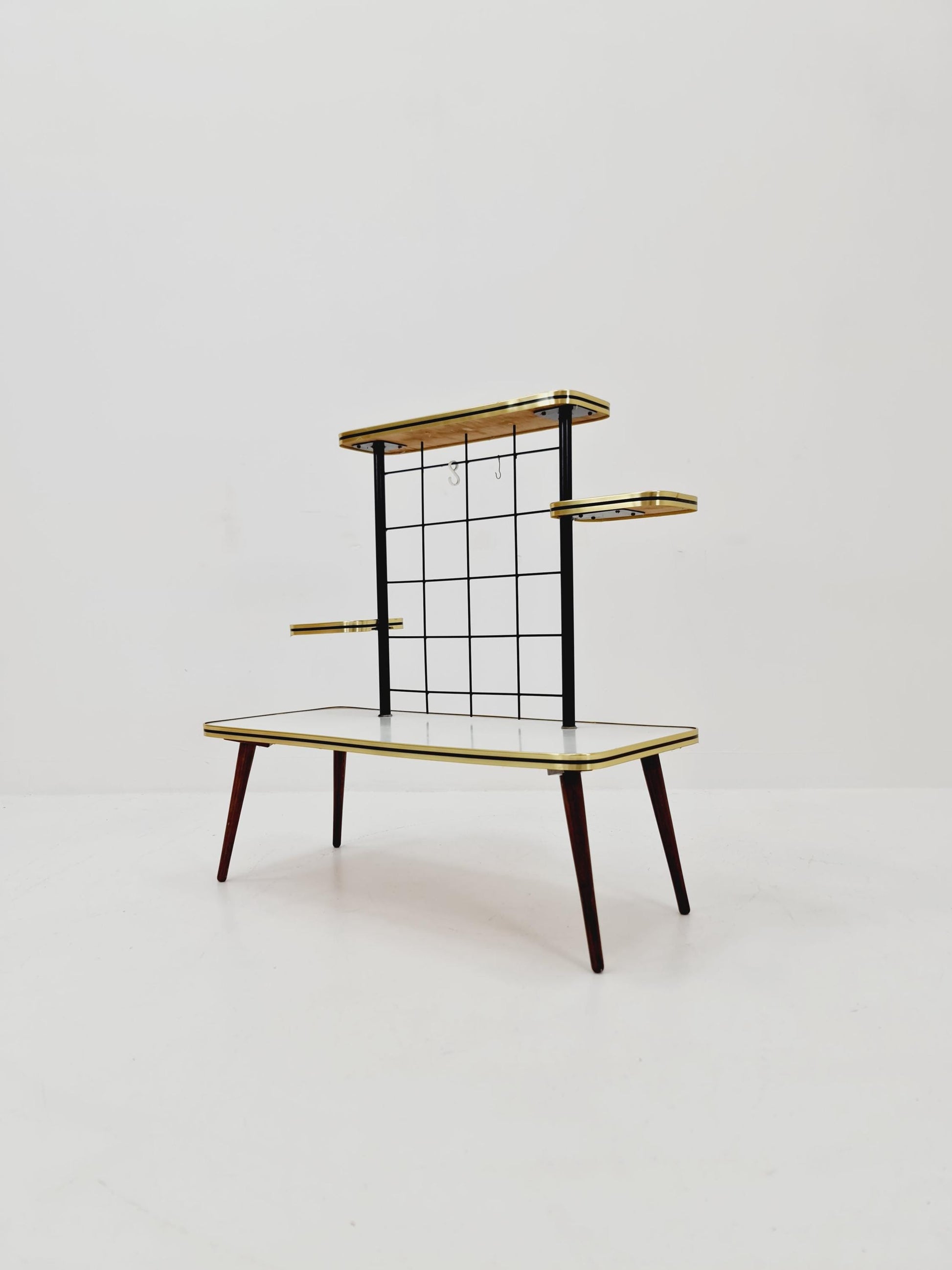 Big 1950s German Plant Stand, Vintage Mid-Century Minimalist Indoor Plant Stand Side Table Retro flower table