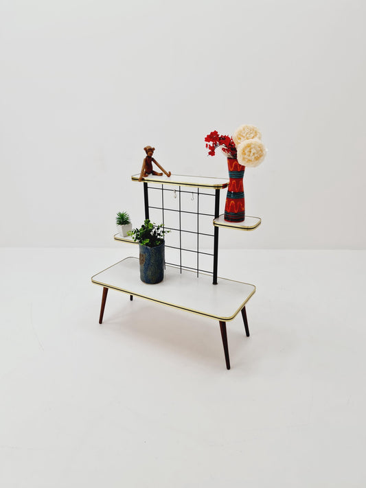 Big 1950s German Plant Stand, Vintage Mid-Century Minimalist Indoor Plant Stand Side Table Retro flower table