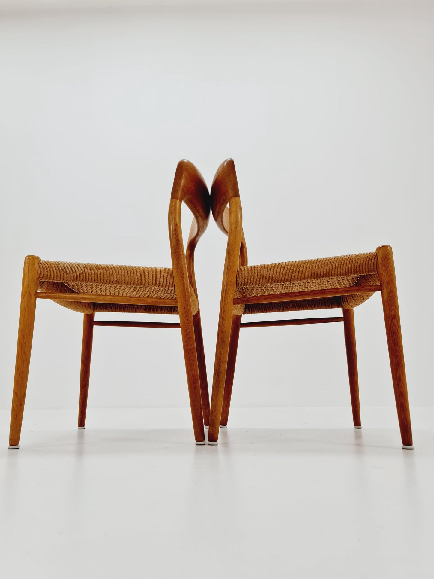 Vintage Danish Oak dining charis by Niels Otto Moller Model 75, 1960s, set of 2