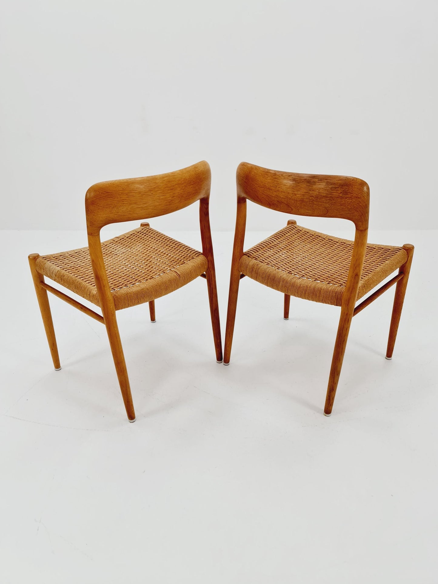 Vintage Danish Oak dining charis by Niels Otto Moller Model 75, 1960s, set of 2