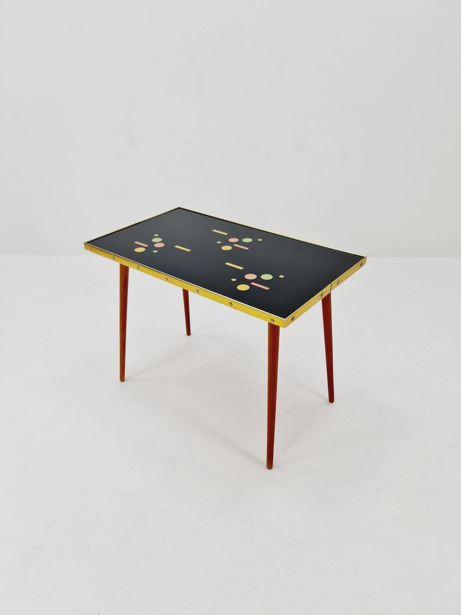 Rare mid century vintage coffetable witth glass top from the 60s By Veb Mihoma