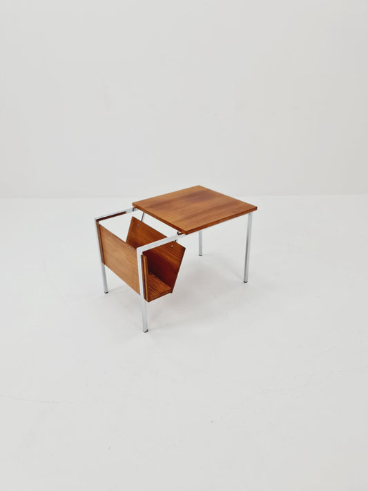 Danish Mid century teak Side table with magazine rack, 1960s