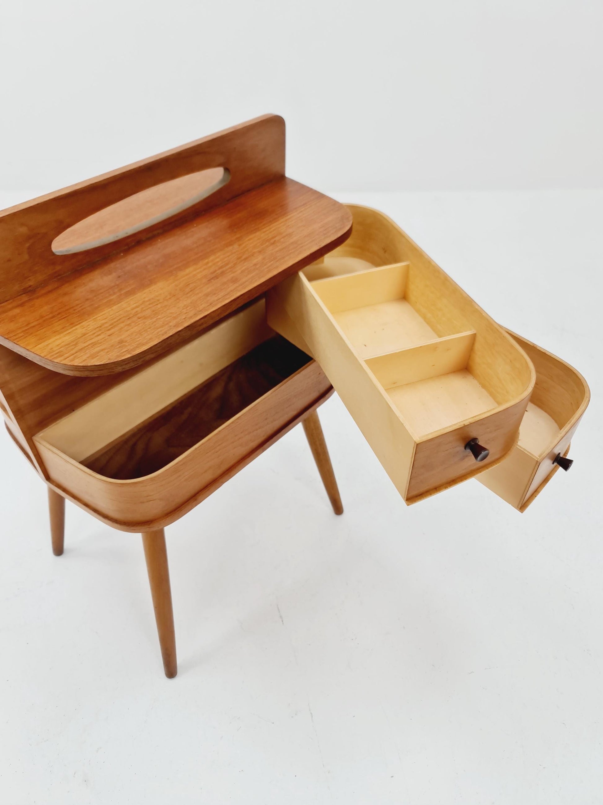 Vintage teak sweing table/ side table cabinet, 1960s