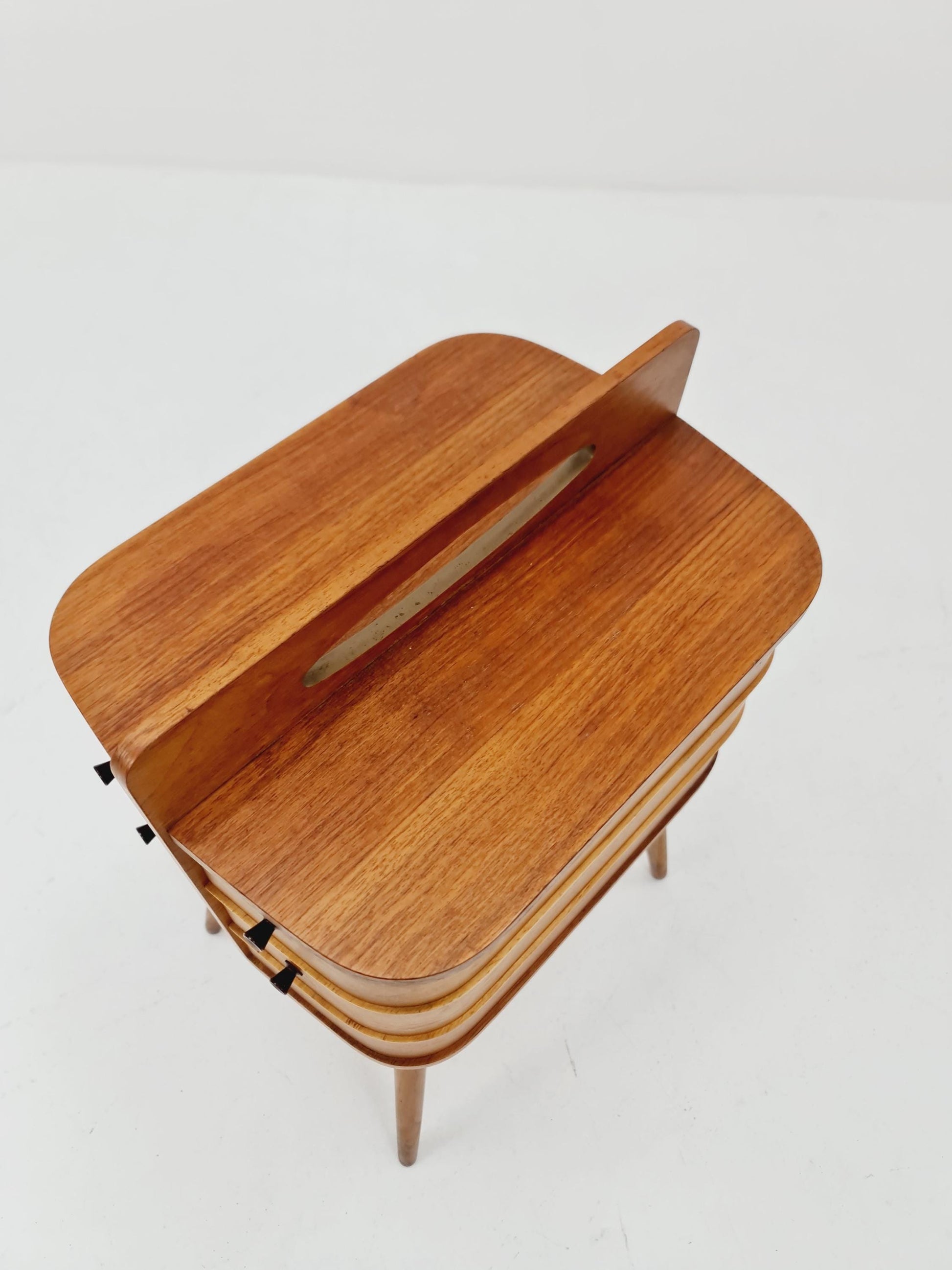 Vintage teak sweing table/ side table cabinet, 1960s