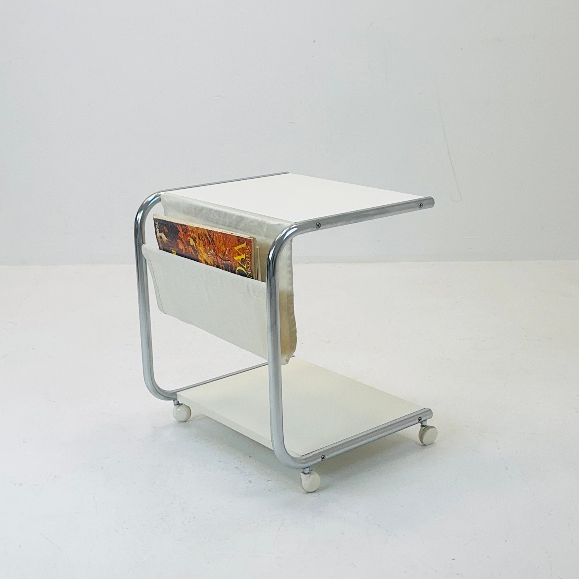 Mid century side table - on rolls by Thomas Jelinek for IKEA Sweden 1980s