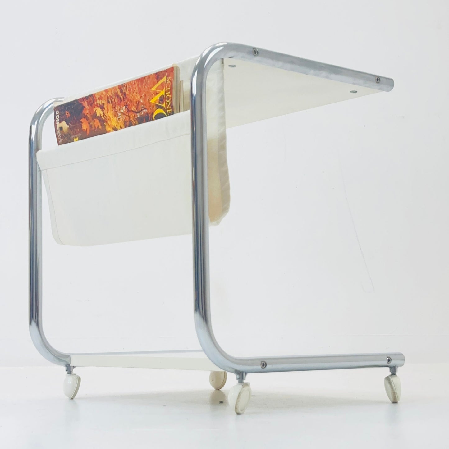 Mid century side table - on rolls by Thomas Jelinek for IKEA Sweden 1980s