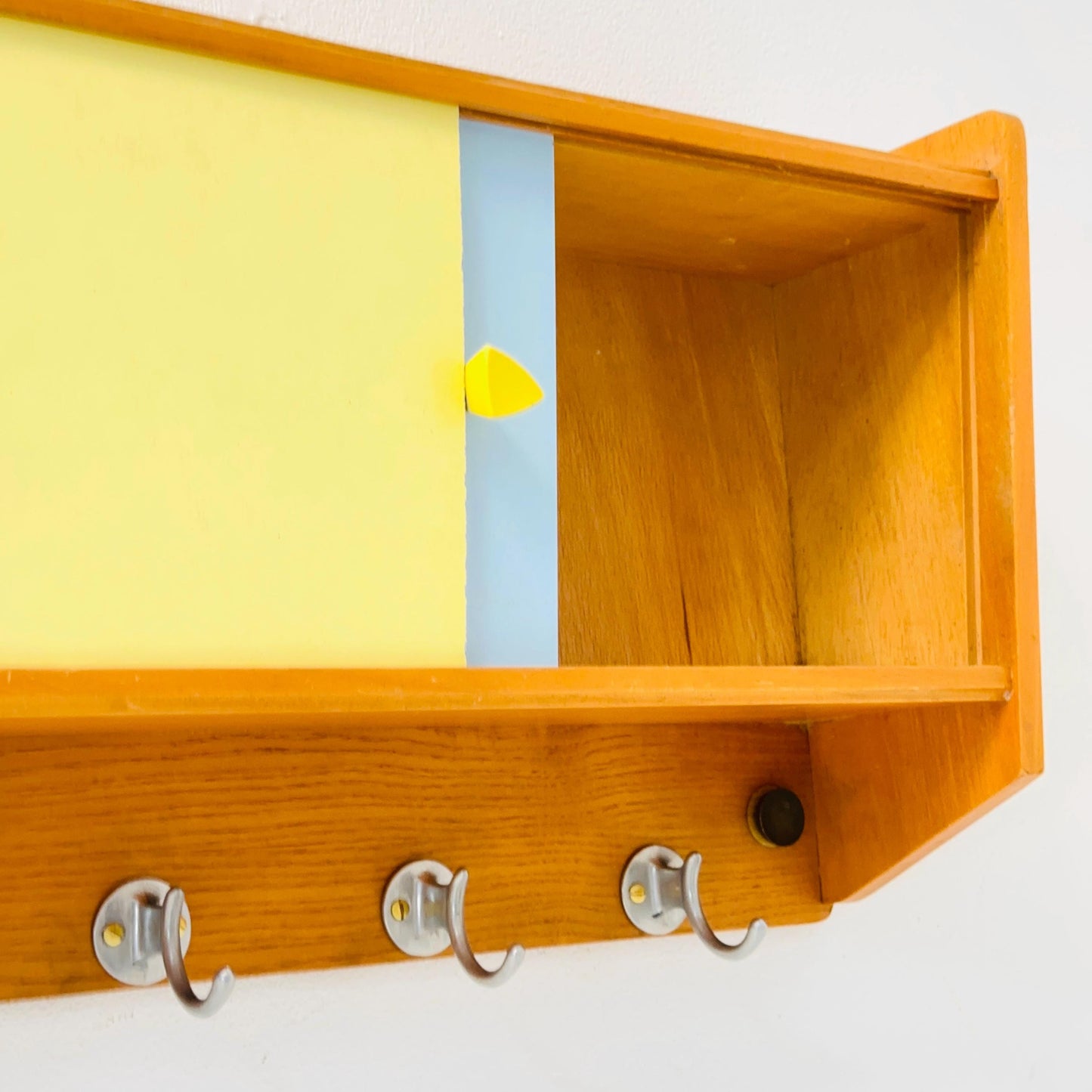 Vintage kitchen wooden wall cabinet colorful, medicine cabinet , 1960s Germany