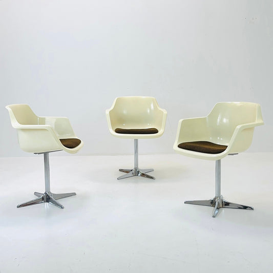 Set of 3 Space age armchairs by G. Leowald for Wilkhahn, 1970s