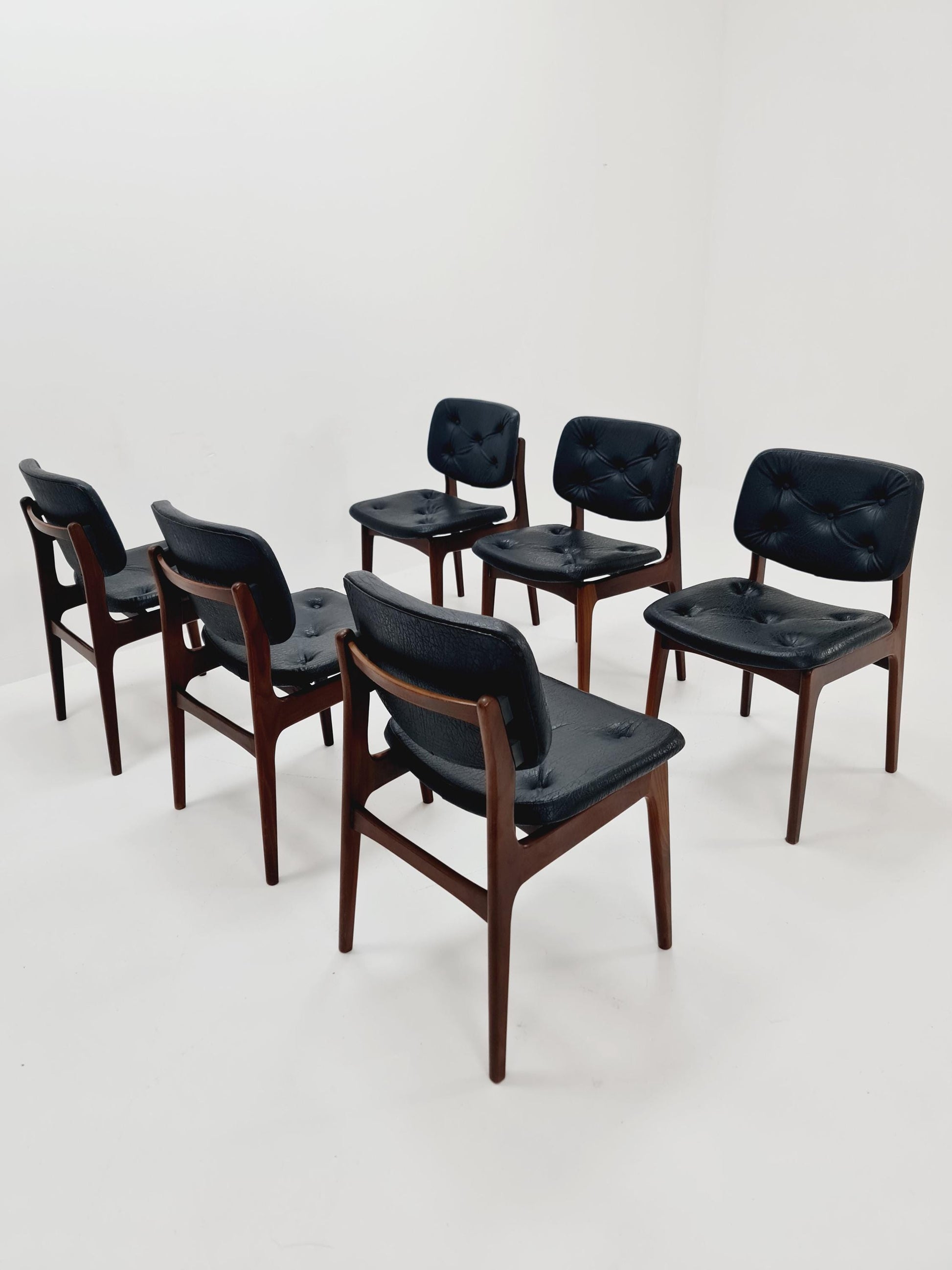 Danish teak dining chairs 1960s, set of 6