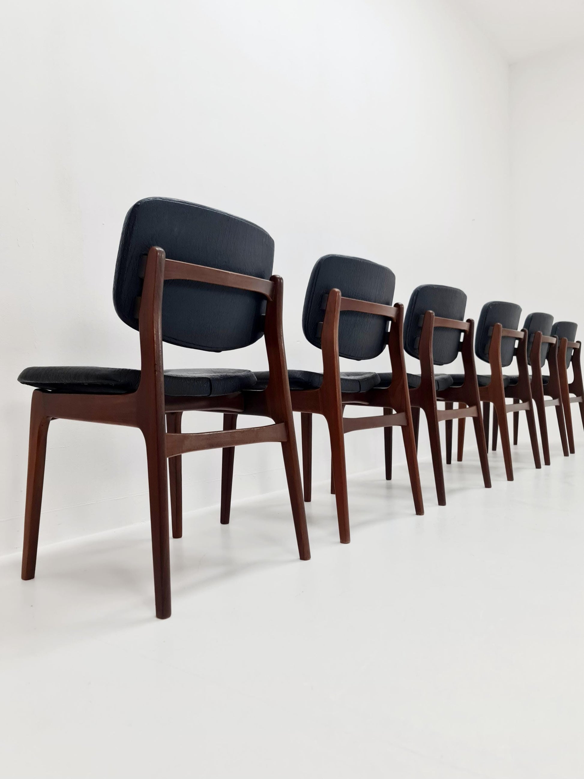 Danish teak dining chairs 1960s, set of 6