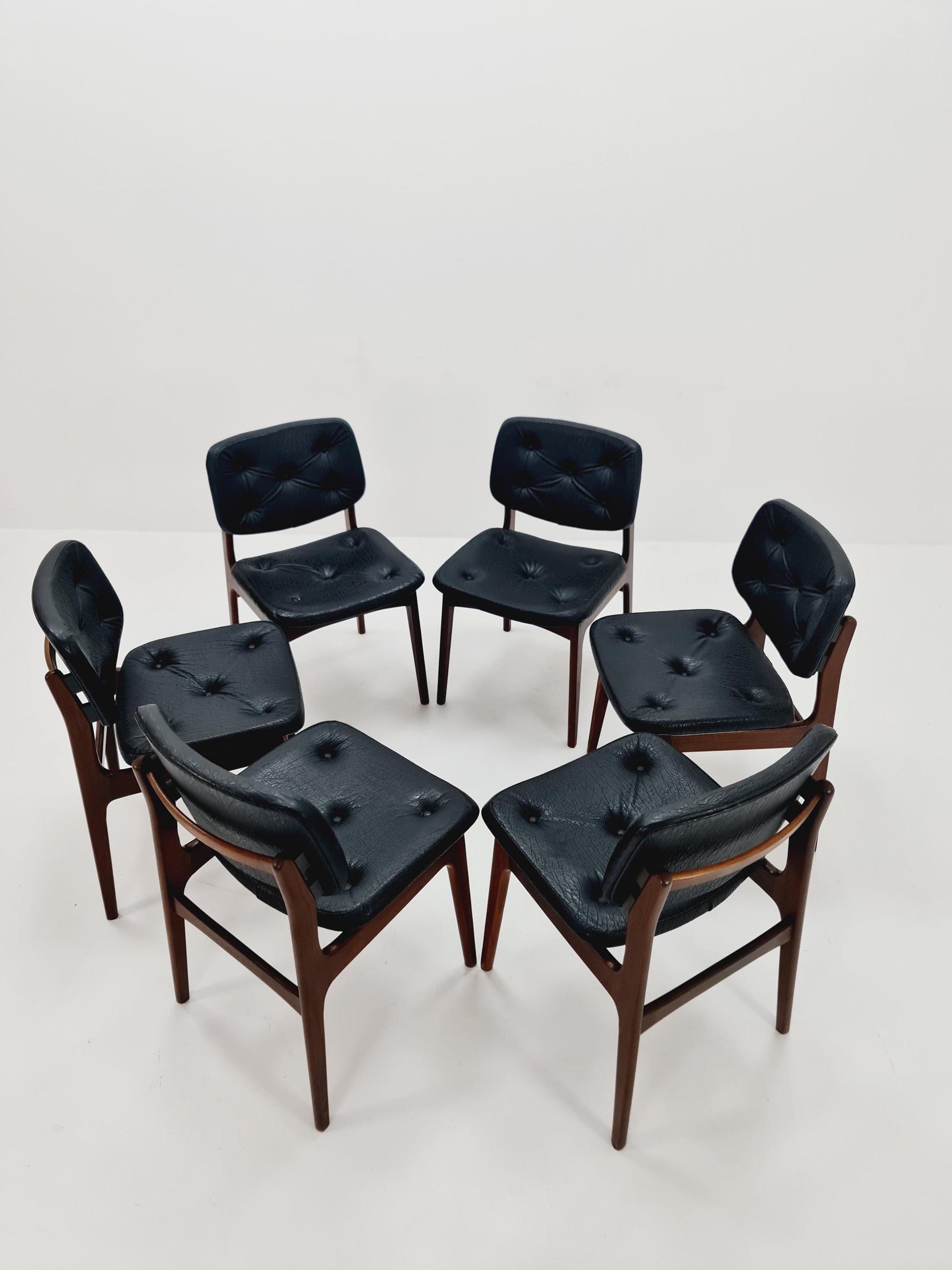 Danish teak dining chairs 1960s, set of 6